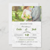 Grüne, elegante Hochzeitseinladung Einladung (Vorderseite)