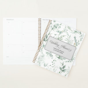 Grüne Elegante Kalligrafie Hochzeit Planer