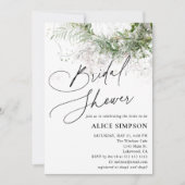 Grüne Elegante Kalligrafie Rustikales Brautparty Einladung (Vorderseite)