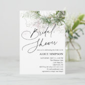 Grüne Elegante Kalligrafie Rustikales Brautparty Einladung (Stehend Vorderseite)