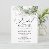 Grüne Elegante Kalligrafie Rustikales Brautparty Einladung (Stehend Vorderseite)