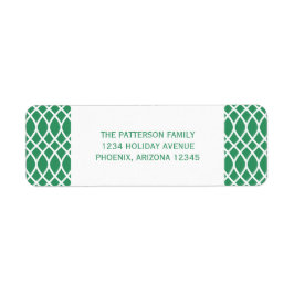 Grüne Elegante Lattice Holiday Address Labels