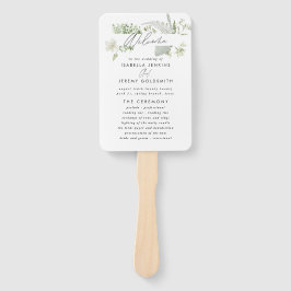 Grüne elegante, moderne botanische Hochzeitshand Fächer