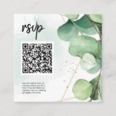 Grüne Elegante Moderne einfache QR-Code Hochzeit R Begleitkarte (Vorderseite)