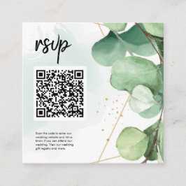 Grüne Elegante Moderne einfache QR-Code Hochzeit R Begleitkarte