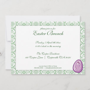 Grüne Elegante Osterfeier Einladung
