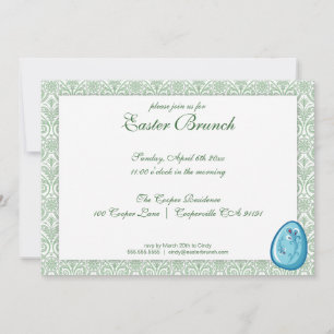 Grüne Elegante Osterfeier Einladung