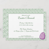 Grüne Elegante Osterfeier Einladung (Vorne/Hinten)