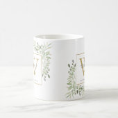 Grüne Elegante Personalisierte Monogramm Kaffeetasse (Mittel)