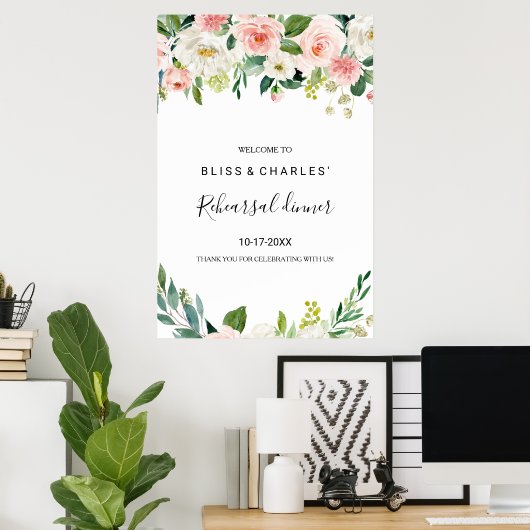 Grüne Elegante Probe Poster (Heimbüro)