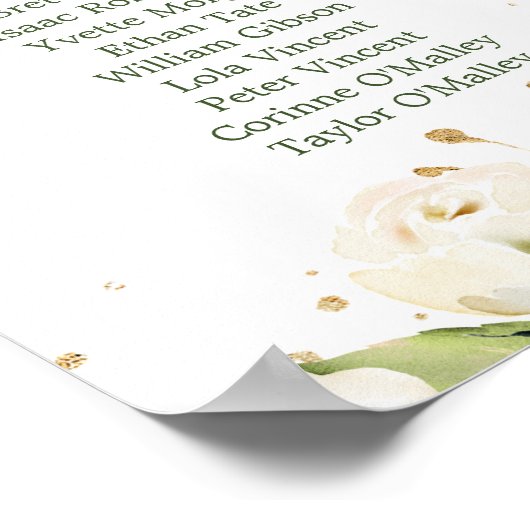 Grüne Elegante Rose Blumengeplätscher Poster (Ecke)