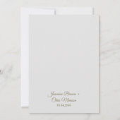 Grüne Elegante Rustikale Hochzeit Einladung (Rückseite)