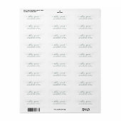 Grüne, elegante Script-Hochzeit-Rücksendeadresse (Vorne)