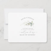 Grüne Elegante Trauzeugin Vorschlag Bridesmaid Einladung (Vorderseite)