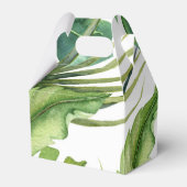 Grüne Elegante Tropical Summer Palm Blätter Chic Geschenkschachtel (Rückseite)