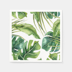 Grüne Elegante Tropische Sommer Palmwedel Hochzeit Serviette