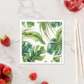Grüne elegante tropische Sommerpalme Blätter Hochz Serviette (Beispiel)