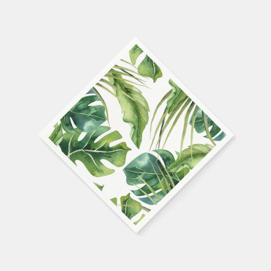 Grüne elegante tropische Sommerpalme Blätter Hochz Serviette (Ecke)