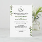 Grüne Elegante und florale Hochzeitsempfehlung Einladung (Stehend Vorderseite)