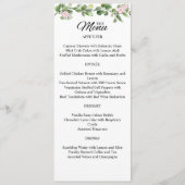 Grüne Elegante und schöne Blumenhochzeit Menükarte (Vorderseite)