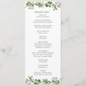 Grüne Elegante und schöne Blumenhochzeit Programm (Rückseite)