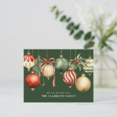 Grüne Elegante Weihnachten Wasserfarben Ornamente (Stehend Vorderseite)