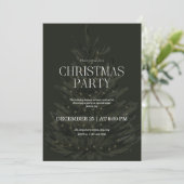 Grüne elegante Weihnachtsfeier Einladung (Stehend Vorderseite)