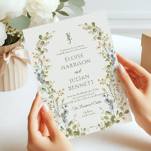 Grüne Elegante Wildblume Pastel Wedding