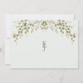 Grüne elegante Wildblume Pastel Wedding RSVP Card (Rückseite)