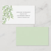 Grüne Eleganter Olivenzweig. Angaben zur Hochzeit Begleitkarte (Vorne/Hinten)