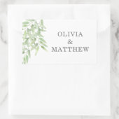 Grüne Eleganter Olivenzweig. Botanische Hochzeit Rechteckiger Aufkleber (Tasche)