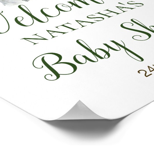 Grüne Elephant Begrüßungszeichen Poster (Ecke)