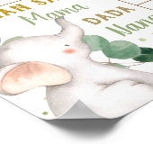 Grüne Elephant Birthday Milestone Geburtsstaten Poster (Ecke)