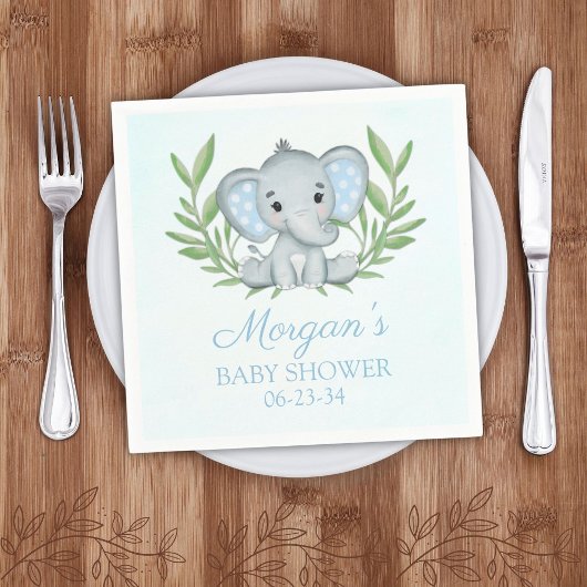 Grüne Elephant Blue Boy Baby Dusche Serviette