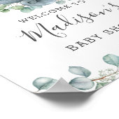 Grüne Elephant Neutral Baby Dusche Willkommen Poster (Ecke)