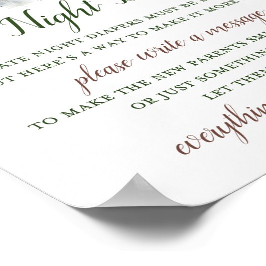 Grüne Elephant Spätabenteuer Zeichen Poster (Ecke)