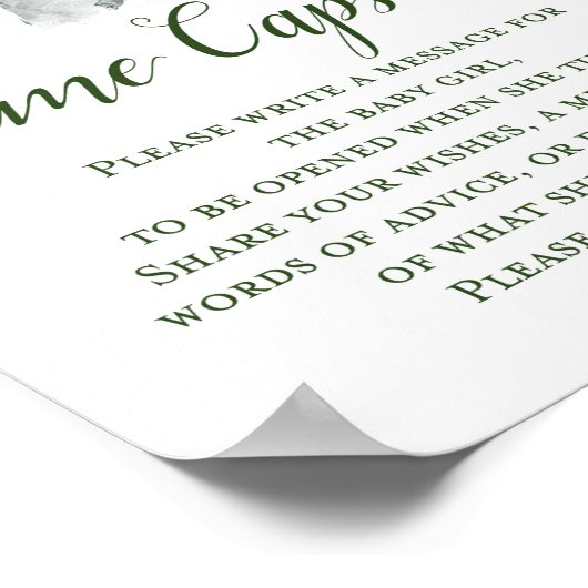 Grüne Elephant Time Kapsel für MIRL-Zeichen Poster (Ecke)