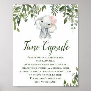 Grüne Elephant Time Kapsel für MIRL-Zeichen Poster