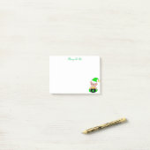 Grüne Elf- und Goldmünzen auf weißem Grund Post-it Klebezettel (Auf Schreibtisch)