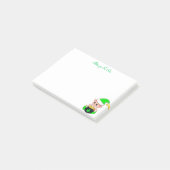 Grüne Elf- und Goldmünzen auf weißem Grund Post-it Klebezettel (angewinkelt)