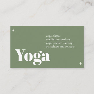 Grüne Elfenbein-Minimalist-Yoga-Visitenkarte Visitenkarte