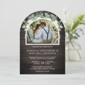 Grüne Elfenbeinblume Alles in einem Wald-Arch-Hoch Einladung (Stehend Vorderseite)