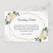 Grüne Elfenbeingoldblütenhochzeit - Details zur Ho Begleitkarte (Vorderseite)
