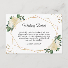 Grüne Elfenbeingoldblütenhochzeit - Details zur Ho Begleitkarte