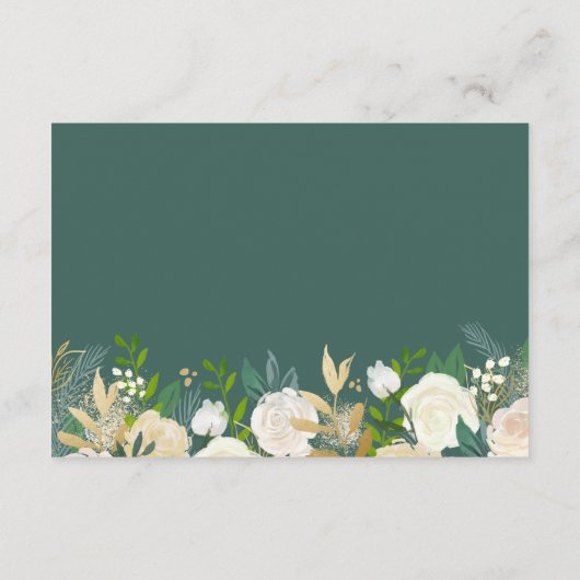 Grüne Elfenbeingoldblütenhochzeit - Details zur Ho Begleitkarte (Rückseite)