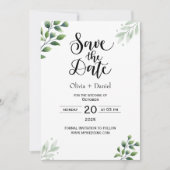 Grüne Elopement Hochzeit Einladung (Vorderseite)