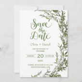 Grüne Elopement Hochzeit Einladung (Vorderseite)