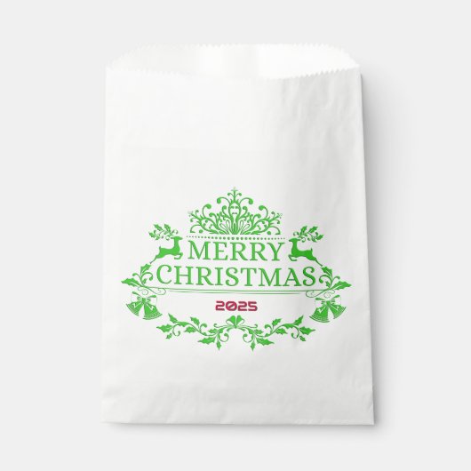 Grüne Emblem Weihnachtsgeschenktüte Geschenktütchen (Vorderseite)