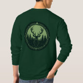 Grüne Embleme Elementartier Hirsche T - Shirt (Rückseite)