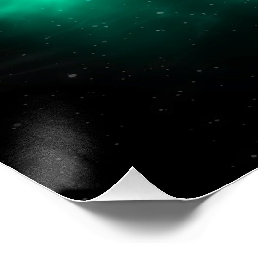 Grüne Energie Galaxie Kunst Glossy Poster (Ecke)